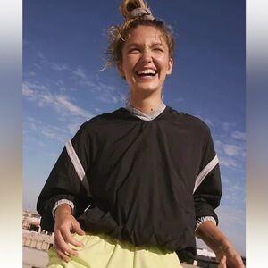 Free People Movement Don't Back Down Pullover Lined Nylon Elastic Tie Hem Cuffs